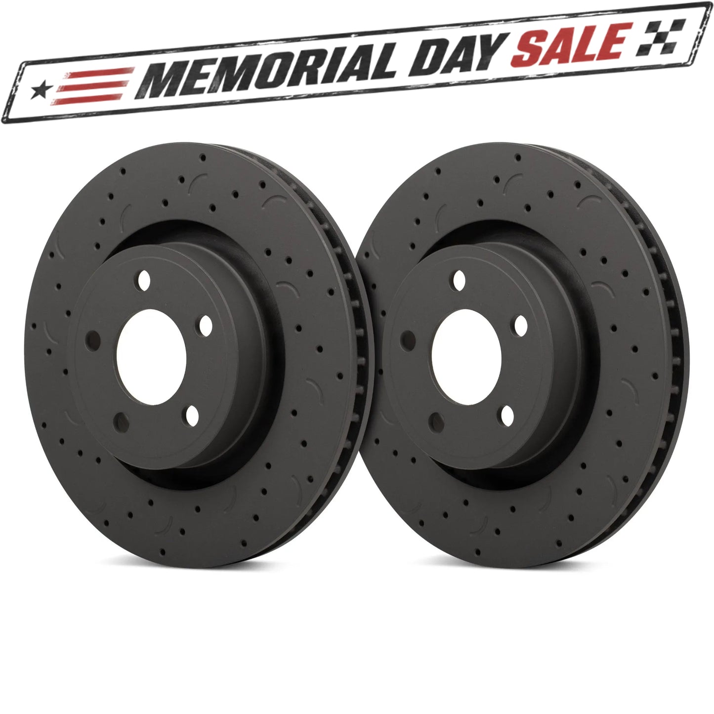 Hawk Performance Drilled and Slotted Rear Brake Rotor Set | Audi Q7 (2007) (HTC4496)