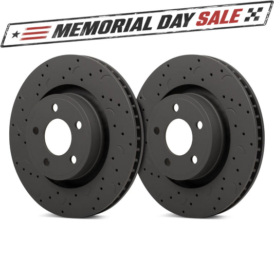 Hawk Performance Drilled and Slotted Rear Brake Rotor Set | Audi A3 (2010) (HTC4567)