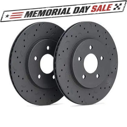 Hawk Talon Cross Drilled & Slotted Front Rotors | Porsche Cayenne (08-16)/Q7 (07-15) (HTC4839)