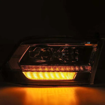 AlphaRex 09-18 Dodge Ram 2500HD LUXX LED Proj Headlights | Plank Style Black w/Seq Signal (880520)