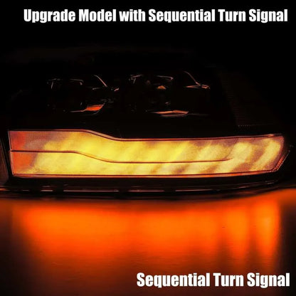 AlphaRex 09-18 Dodge Ram 1500HD PRO-Series Plnk Style Headlights w/Seq Signal/DRL (880597)