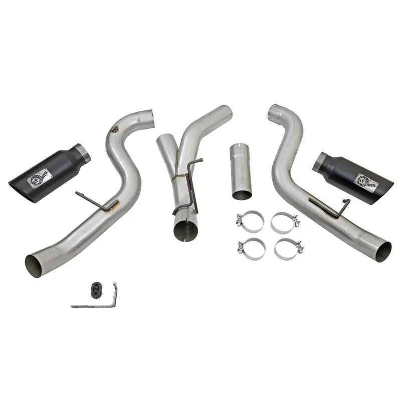 aFe HD 4in Dual DPF-Back SS Exhaust | GM Duramax (15-19) (49-44080-B)