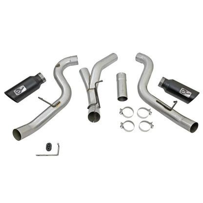 aFe HD 4in Dual DPF-Back SS Exhaust | GM Duramax (15-19) (49-44080-B)