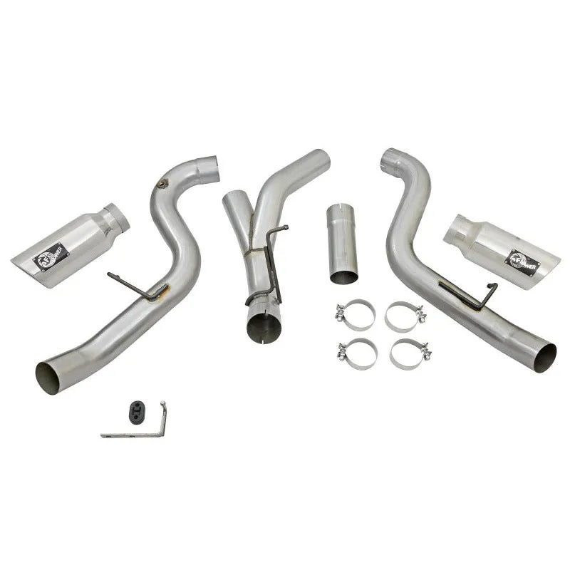 aFe Large Bore HD 4in D&S SS Exhaust | GM Silverado/Sierra 2500/3500 HD (49-44080-P)