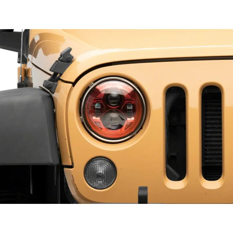 Raxiom 07-18 Jeep Wrangler JK 7-In LED Headlights | Red Housing / Clear Lens (J154701)