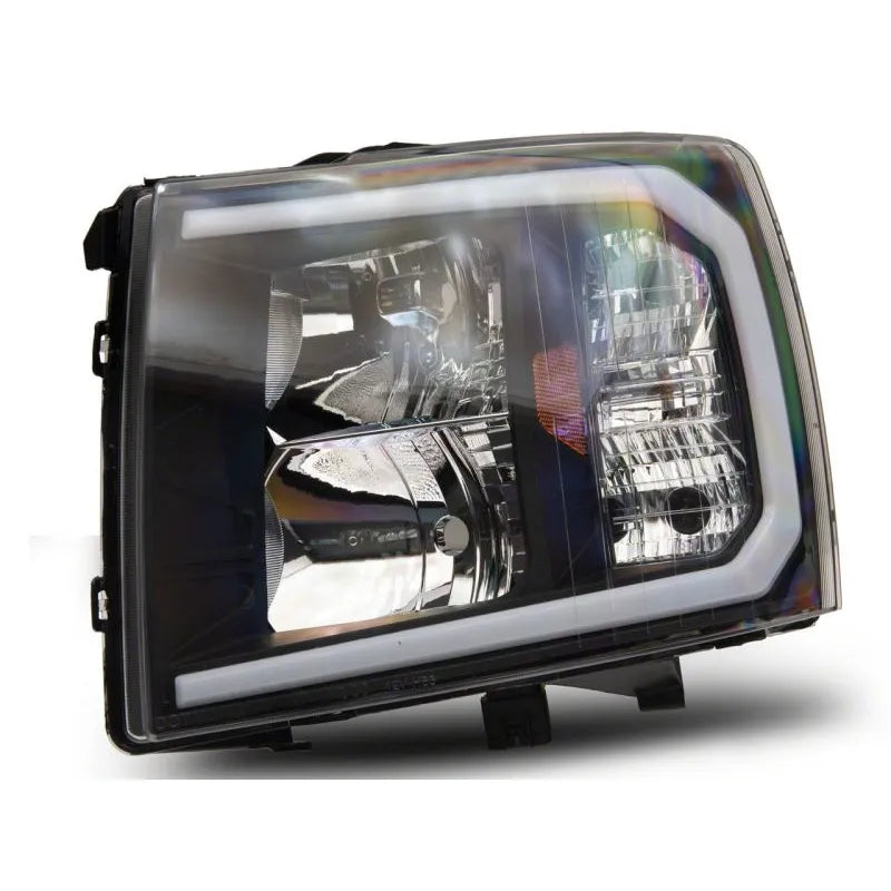 Raxiom 07-13 Chevy Silverado Axial Headlights w/ LED Bar- Black (S138003)