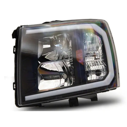Raxiom 07-13 Chevy Silverado Axial Headlights w/ LED Bar- Black (S138003)