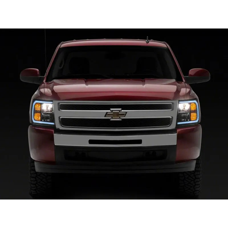Raxiom 07-13 Chevy Silverado Axial Headlights w/ LED Bar- Black (S138003)