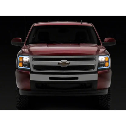 Raxiom 07-13 Chevy Silverado Axial Headlights w/ LED Bar- Black (S138003)