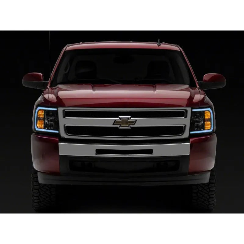 Raxiom 07-13 Chevy Silverado Axial Headlights w/ LED Bar- Black (S138003)