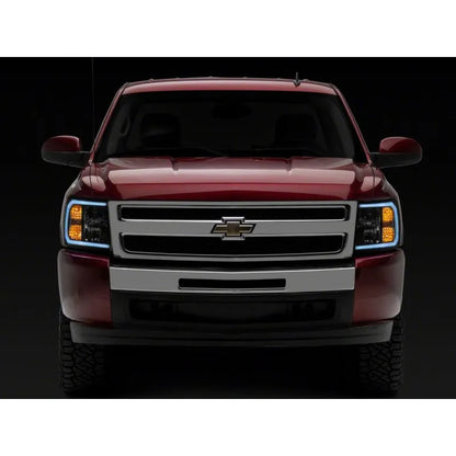 Raxiom 07-13 Chevy Silverado Axial Headlights w/ LED Bar- Black (S138003)