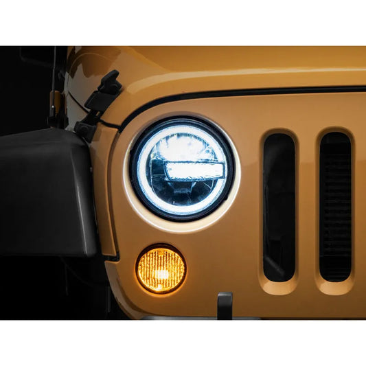 Raxiom 97-18 Jeep Wrangler TJ/JK 7-Inch LED Headlights w/ Halos- Black (J155018)