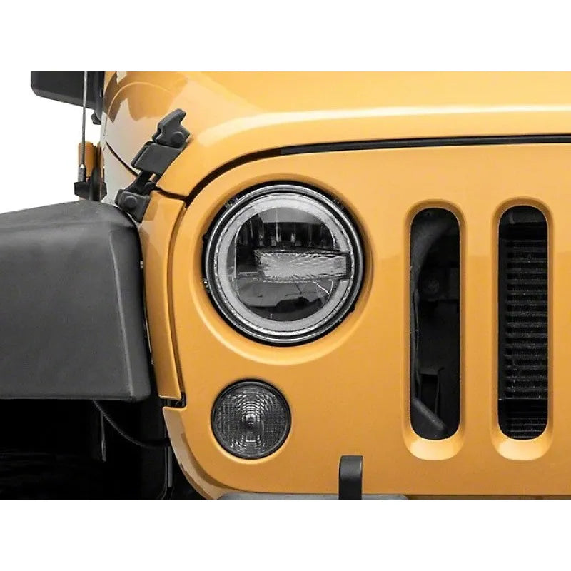 Raxiom 97-18 Jeep Wrangler TJ/JK 7-Inch LED Headlights w/ Halos- Black (J155018)