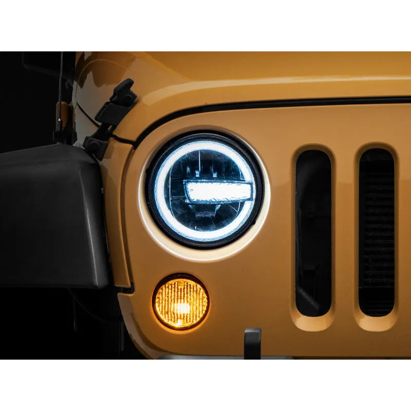 Raxiom 97-18 Jeep Wrangler TJ/JK 7-Inch LED Headlights w/ Halos- Black (J155018)