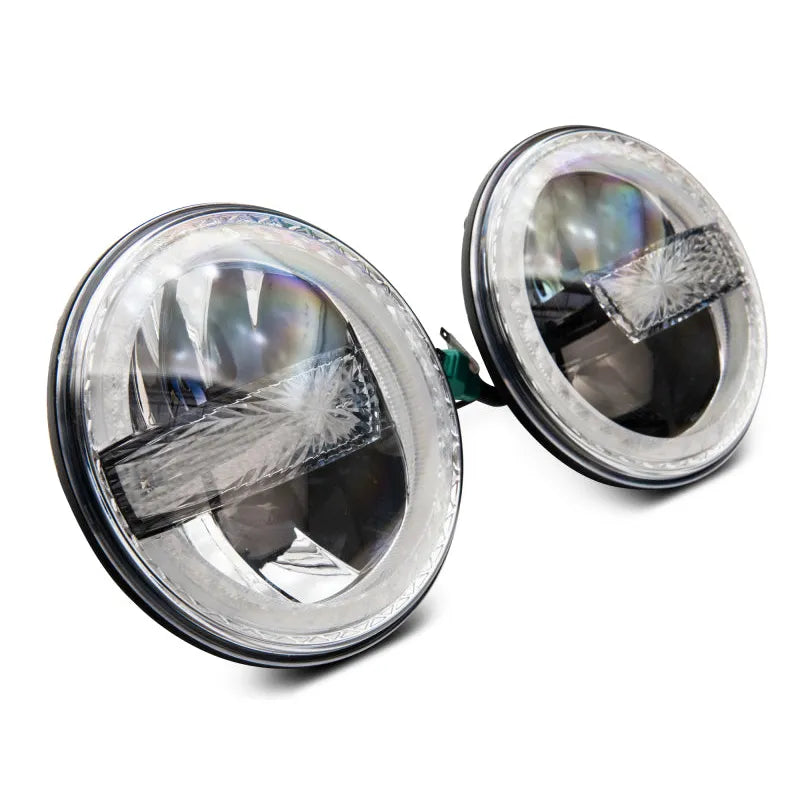 Raxiom 97-18 Jeep Wrangler TJ/JK 7-Inch LED Headlights w/ Halos- Black (J155018)