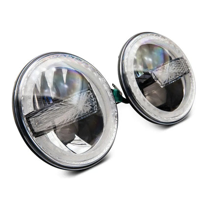 Raxiom 97-18 Jeep Wrangler TJ/JK 7-Inch LED Headlights w/ Halos- Black (J155018)