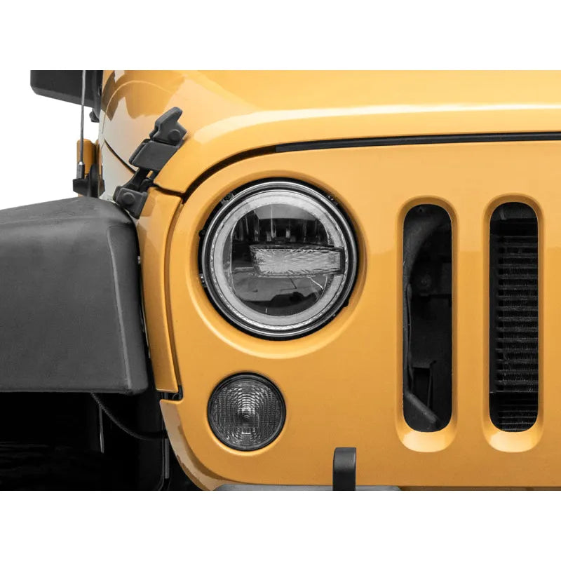 Raxiom 97-18 Jeep Wrangler TJ/JK 7-Inch LED Headlights w/ Halos- Black (J155018)