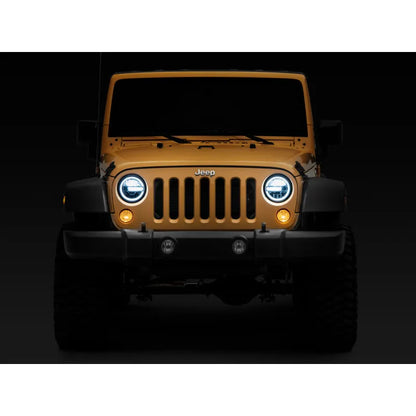 Raxiom 97-18 Jeep Wrangler TJ/JK 7-Inch LED Headlights w/ Halos- Black (J155018)