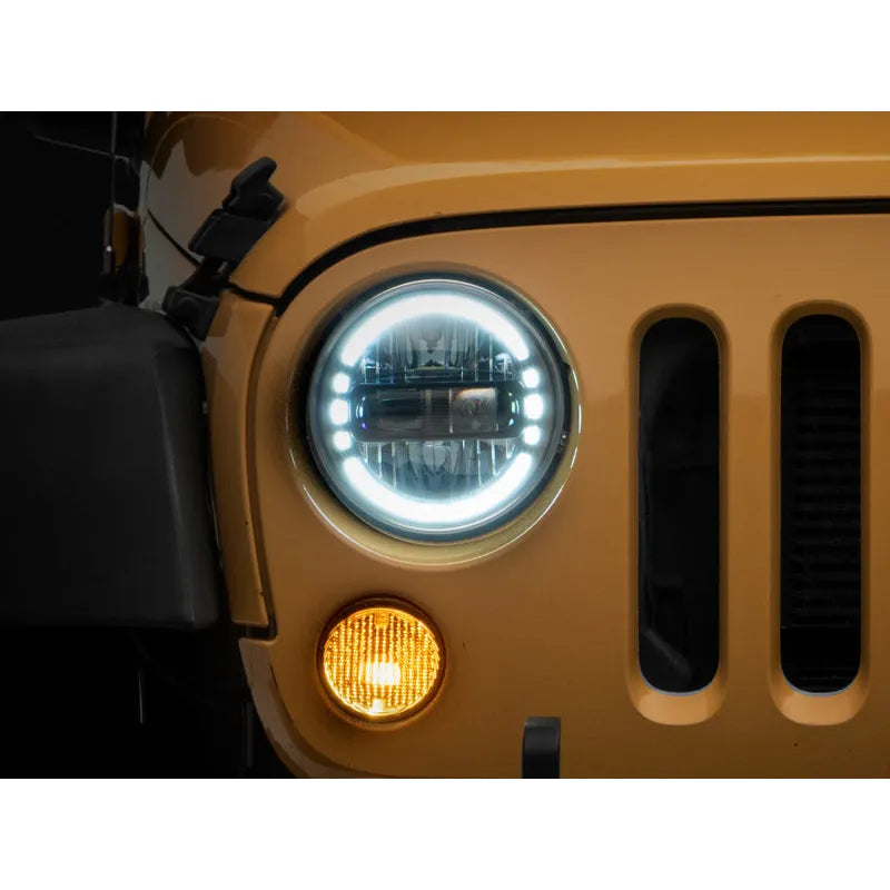 Raxiom 97-18 Jeep Wrangler TJ/JK Axial 7-Inch LED Headlights w/ DRL | Jeep Wrangler (J155570)