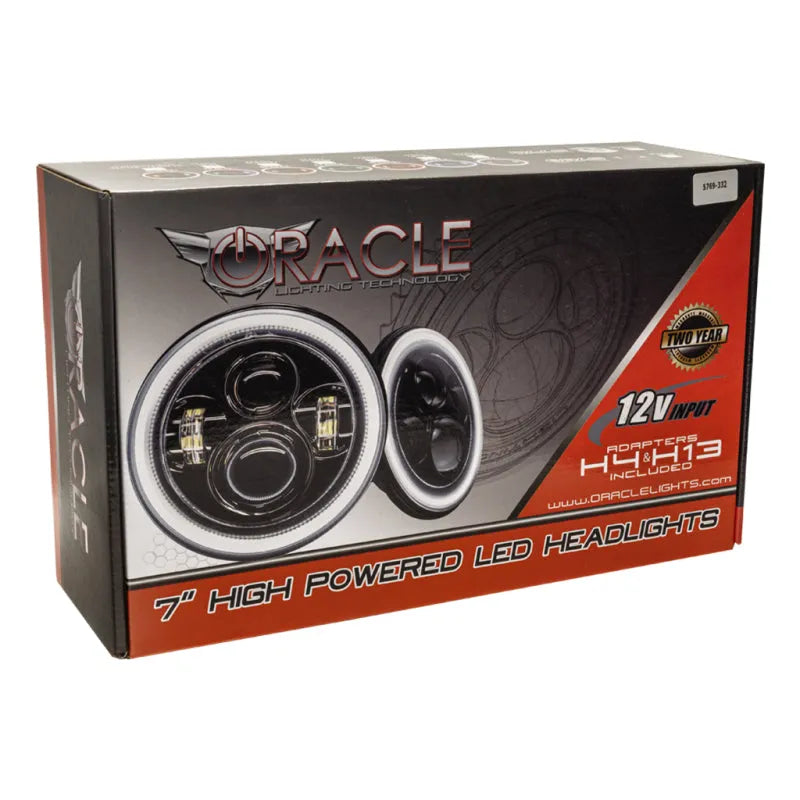 ORACLE 7in LED Headlights Black Bezel | Jeep Wrangler 97-18 (5769-001)