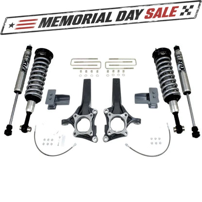MaxTrac 15-18 Ford F-150 2WD 7in/4in MaxPro Elite Spindle Lift Kit w/FOX Shocks