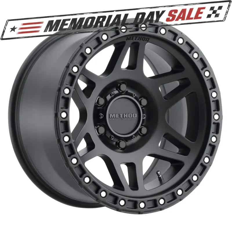 (set of 4) Method MR312 Matte Black | 18x9" +18mm | 6x5.5in Wheel