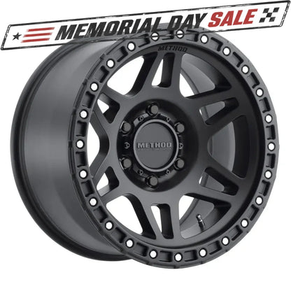 (set of 4) Method MR312 Matte Black | 18x9" +18mm | 6x5.5in Wheel