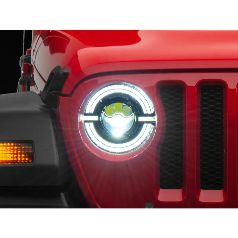 Raxiom 18-23 Jeep JL Axial 9-In LED Angel Eye Headlights Blk | Gladiator/Wrangler (J167045)