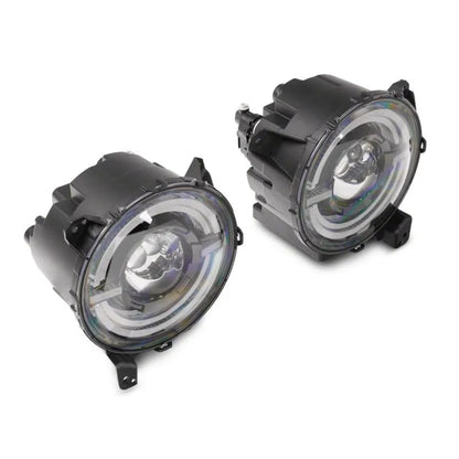 Raxiom 18-23 Jeep JL Axial 9-In LED Angel Eye Headlights Blk | Gladiator/Wrangler (J167045)