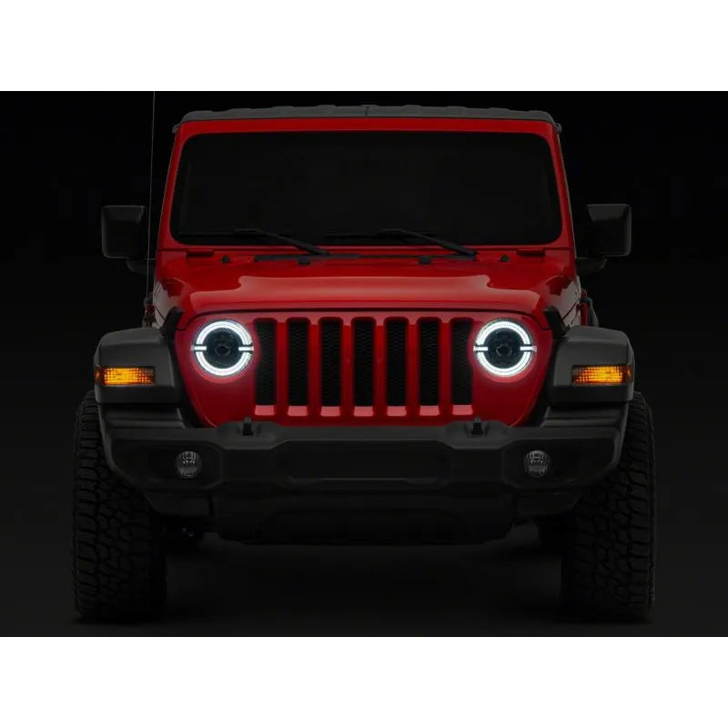 Raxiom 18-23 Jeep JL Axial 9-In LED Angel Eye Headlights Blk | Gladiator/Wrangler (J167045)