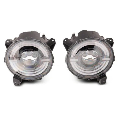 Raxiom 18-23 Jeep JL Axial 9-In LED Angel Eye Headlights Blk | Gladiator/Wrangler (J167045)