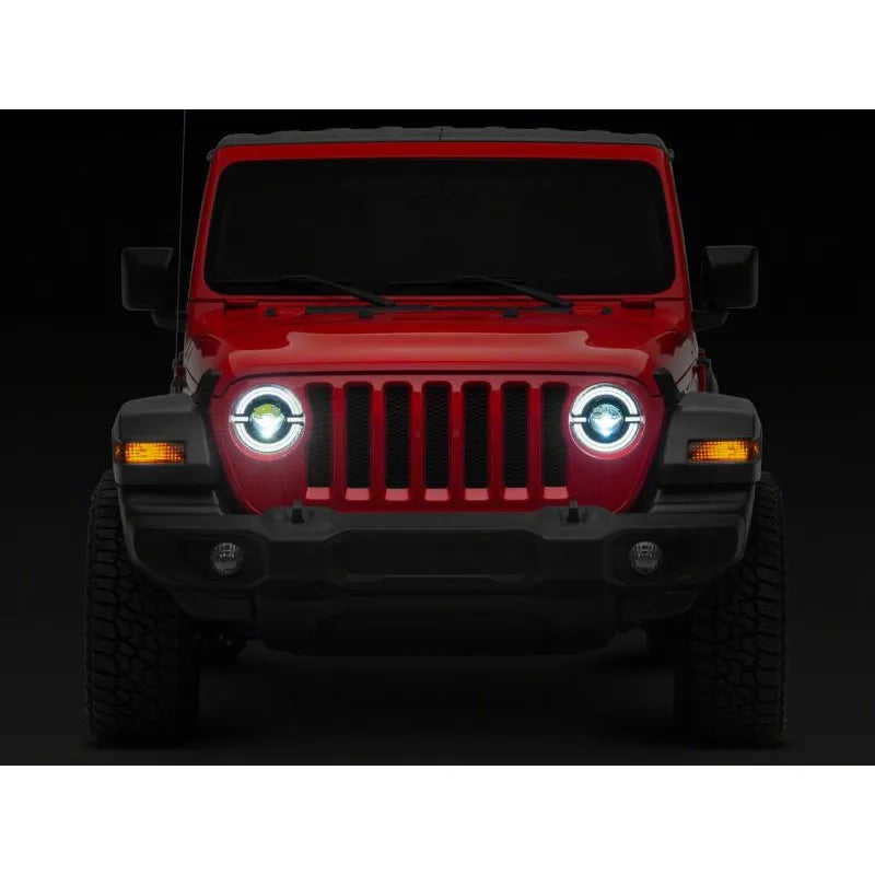 Raxiom 18-23 Jeep JL Axial 9-In LED Angel Eye Headlights Blk | Gladiator/Wrangler (J167045)
