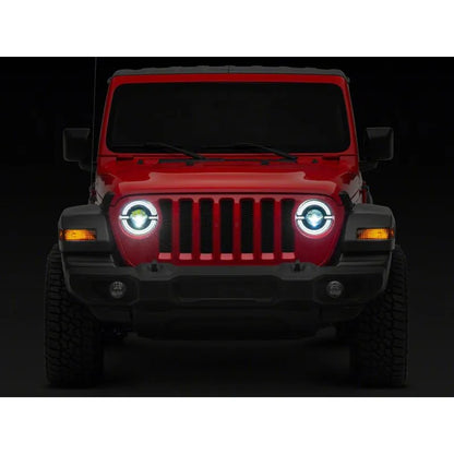 Raxiom 18-23 Jeep JL Axial 9-In LED Angel Eye Headlights Blk | Gladiator/Wrangler (J167045)