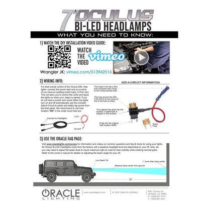 Oracle Oculus 7in Bi-LED Headlights | Jeep Wrangler JK (07-18) (5876-001)