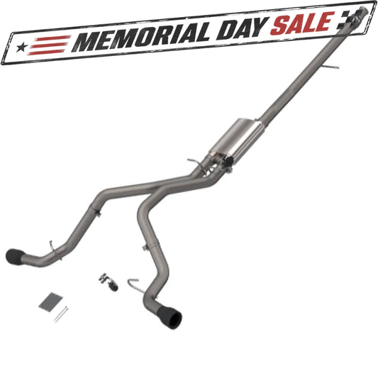 2014-2018 Silverado/Sierra QTP Screamer Split Rear Exit Cat Back Black Tips