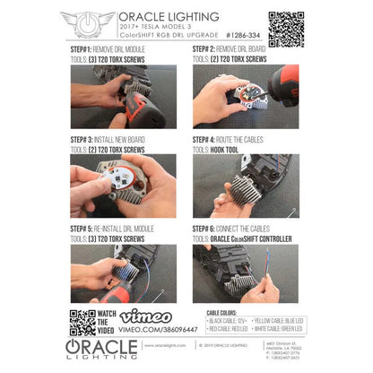 ORACLE Tesla Model 3 ColorSHIFT DRL Kit | Model 17-21 (1286-504)