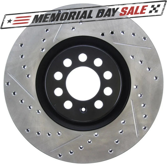 StopTech 127.33062R Front Right Drilled Brake Rotor for 00-03 S3 / 99-07 Audi TT
