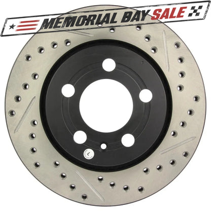 StopTech 127.33069L Rear Left Drilled Brake Rotor for 00-06 Audi TT / 02-06 Golf