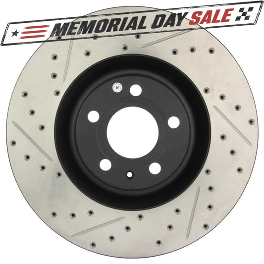 StopTech 127.33087R Front Right Drilled Slotted Brake Rotor for 2004-09 Audi S4