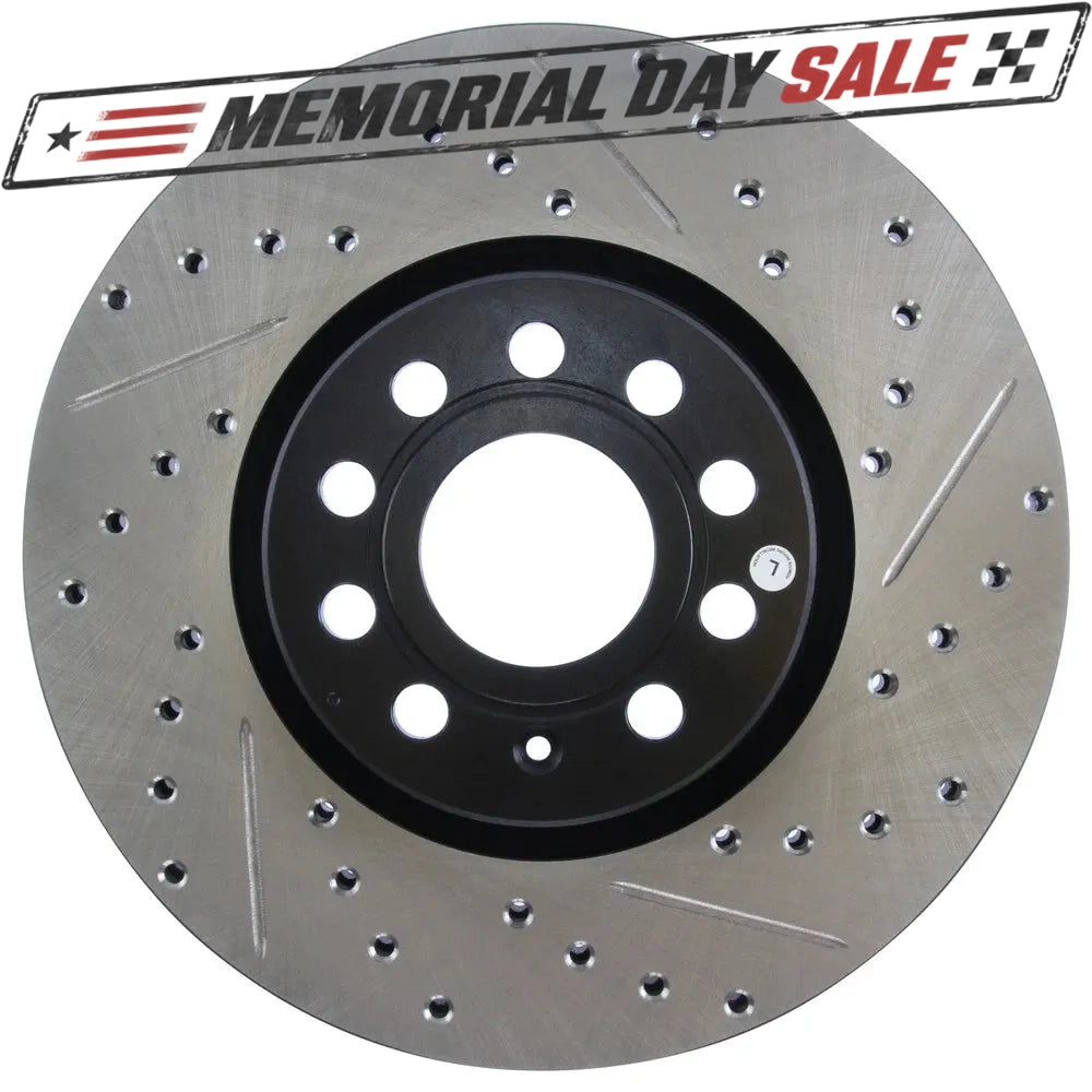 StopTech 127.33098L Front Left Drilled Brake Rotor for 06-18 GTI / 06-21 Passat