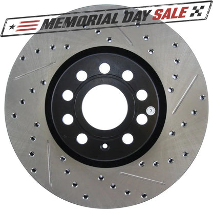 StopTech 127.33098L Front Left Drilled Brake Rotor for 06-18 GTI / 06-21 Passat