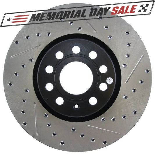 StopTech 127.33098L Front Left Drilled Brake Rotor for 06-18 GTI / 06-21 Passat