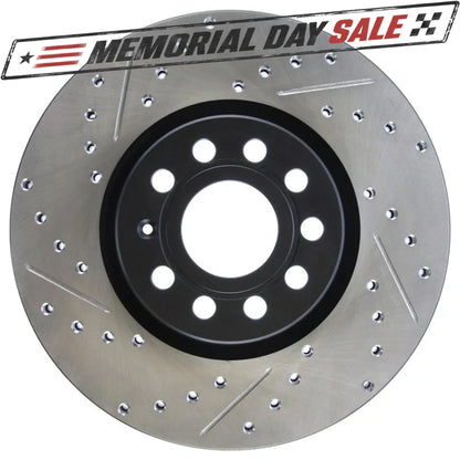 StopTech 127.33098R Front Right Drilled Brake Rotor for 06-18 GTI / 06-21 Passat
