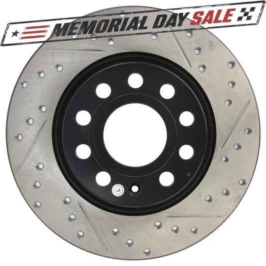StopTech Slotted & Drilled Brake Rotor - RL | 2010-2014 Volkswagen Golf GTI (127.33099L)