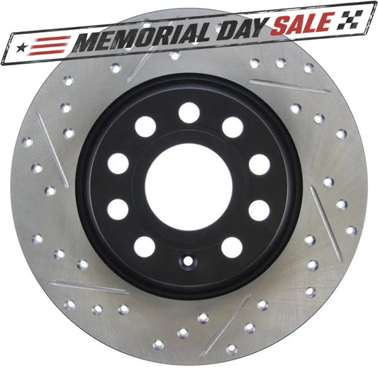 StopTech Slotted & Drilled Brake Rotor - RR | 2010-2014 Volkswagen Golf GTI (127.33099R)