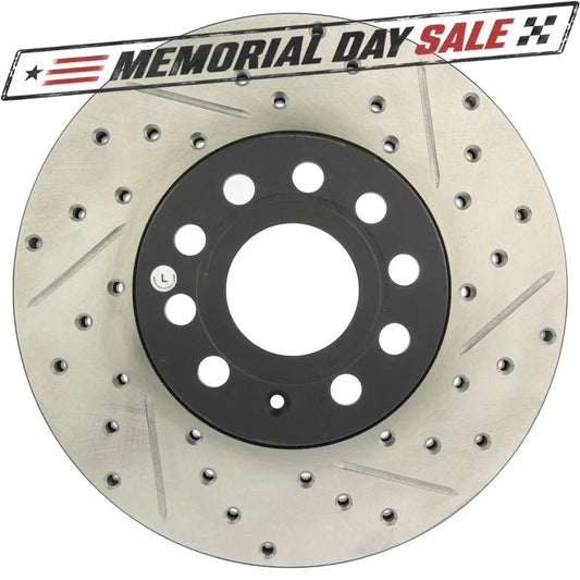 StopTech 127.33110L Front Left Drilled Brake Rotor for 10-19 A3 / 05-19 VW Jetta