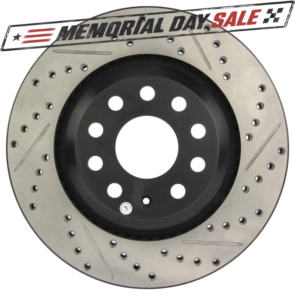 StopTech 127.33113L Rear Left Drilled Brake Rotor for 2008-19 Audi S3 / 09-17 CC