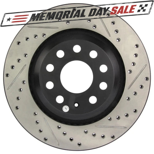 StopTech 127.33113L Rear Left Drilled Brake Rotor for 2008-19 Audi S3 / 09-17 CC