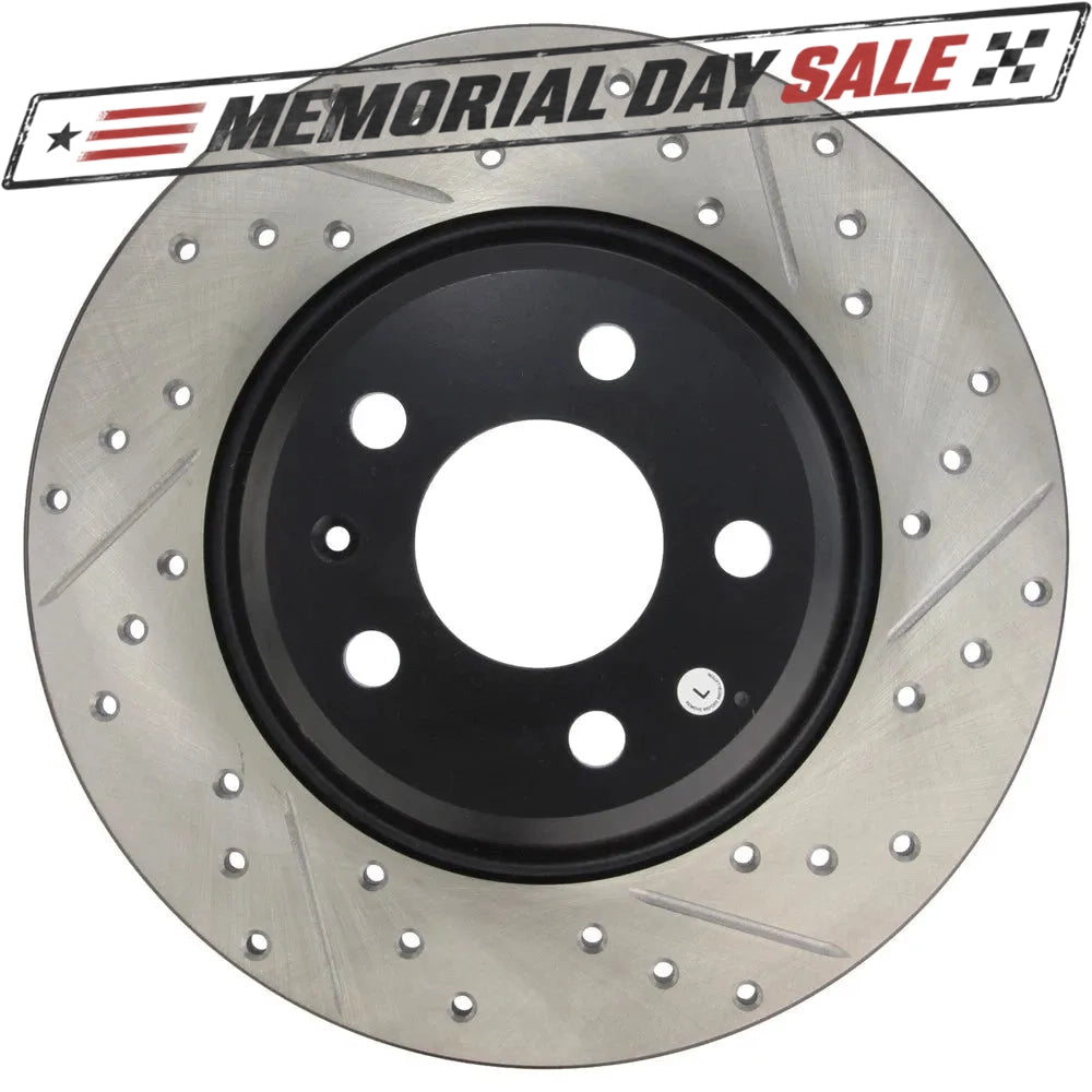 StopTech 127.33127L Rear Left Drilled Disc Brake Rotor for 2009-19 A4 / 09-17 Q5