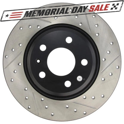 StopTech 127.33127L Rear Left Drilled Disc Brake Rotor for 2009-19 A4 / 09-17 Q5